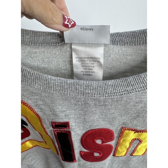 Disney Parks Walt Disney World Big Spellout Women’s Sweatshirt L Jersey Style - Picture 4 of 5